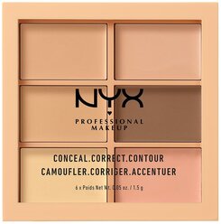 NYX professional makeup Палетка для контурирования Conceal, Correct, Contour Palette, light