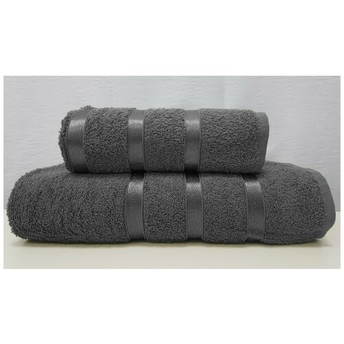 Полотенце для лица, рук Gulcan, Хлопок, 50x90 см, темно-серый, 2 шт.