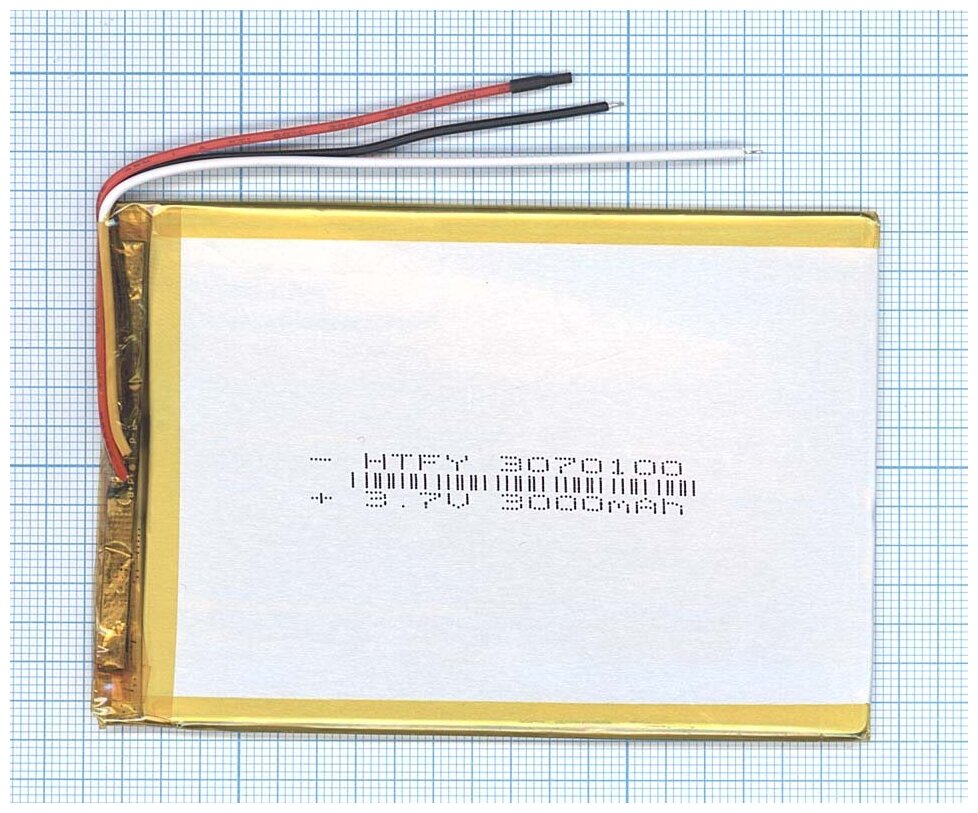 Аккумулятор Li-Pol (батарея) 3*70*100мм 3pin 3.7V/3000mAh