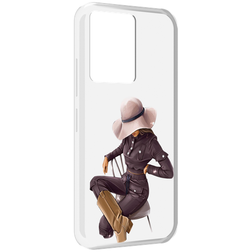 Чехол MyPads загадочная-девушка-в-костюме женский для Infinix Note 12 5G X671 / Note 12 Pro 5G задняя-панель-накладка-бампер