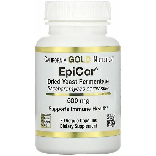 California Gold Nutrition, EpiCor, сухой дрожжевой ферментат, 500 мг, 30 растительных капсул