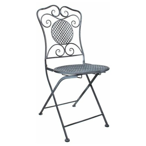 фото Садовый стул складной ажурный прованс, металл, серый, 53х40.5х90.5 см edelman