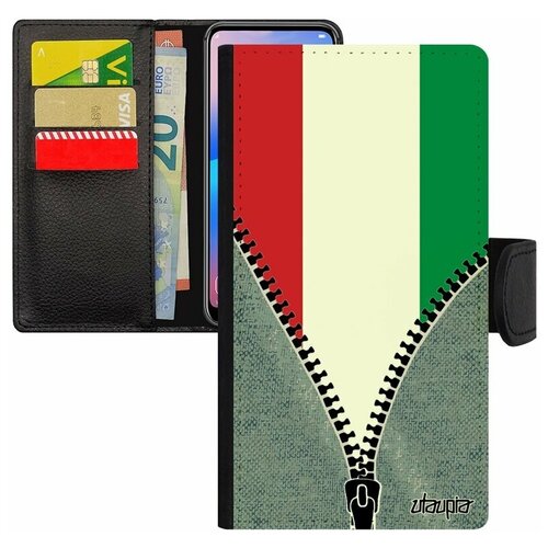 фото Чехол-книжка для мобильного iphone 7 plus, "флаг венгрии на молнии" государственный utaupia