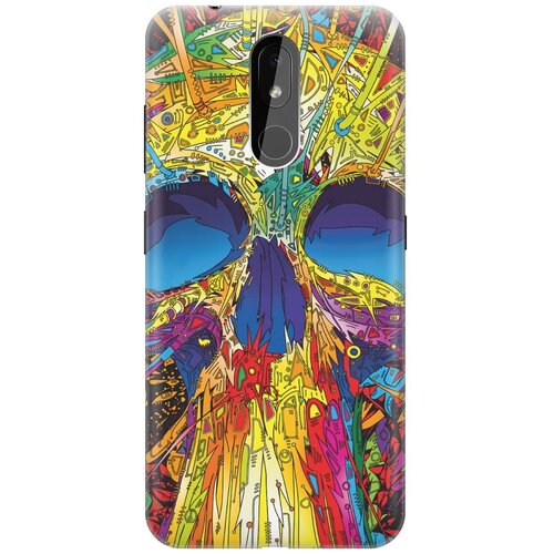 фото Re:paчехол - накладка artcolor для nokia 3.2 (2019) с принтом "череп красок"