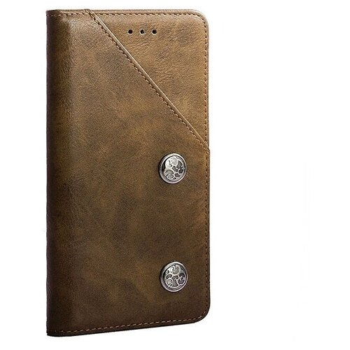 фото Чехол-книжка mypads для samsung galaxy a51 креативный крафтовый ретро футляр азиатский стиль ручной работы c декоративными пуговицами и визитницей коричневый