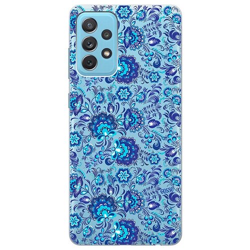 Ультратонкий силиконовый чехол-накладка ClearView 3D для Samsung Galaxy A72 с принтом Gzhel ультратонкий силиконовый чехол накладка clearview 3d для samsung galaxy a72 с принтом сurly flowers