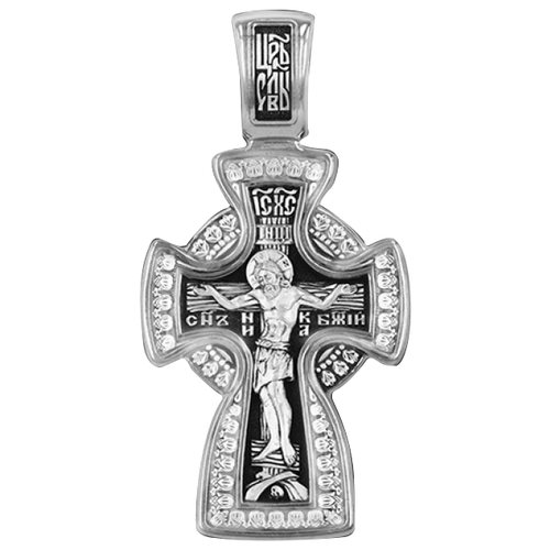 фото Серебряная подвеска-крест из черненого серебра распятие христово юз елизавета 18184 diamant-online