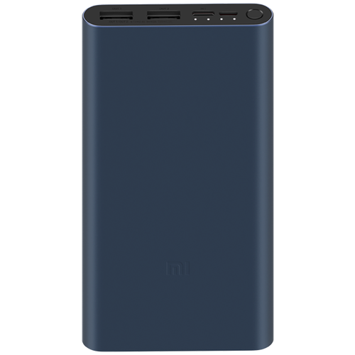 Портативный аккумулятор Xiaomi Mi Power Bank 3, 10000 mAh, синий, упаковка: коробка внешний аккумулятор xiaomi mi power bank 3 ultra compact 10000 мач черный