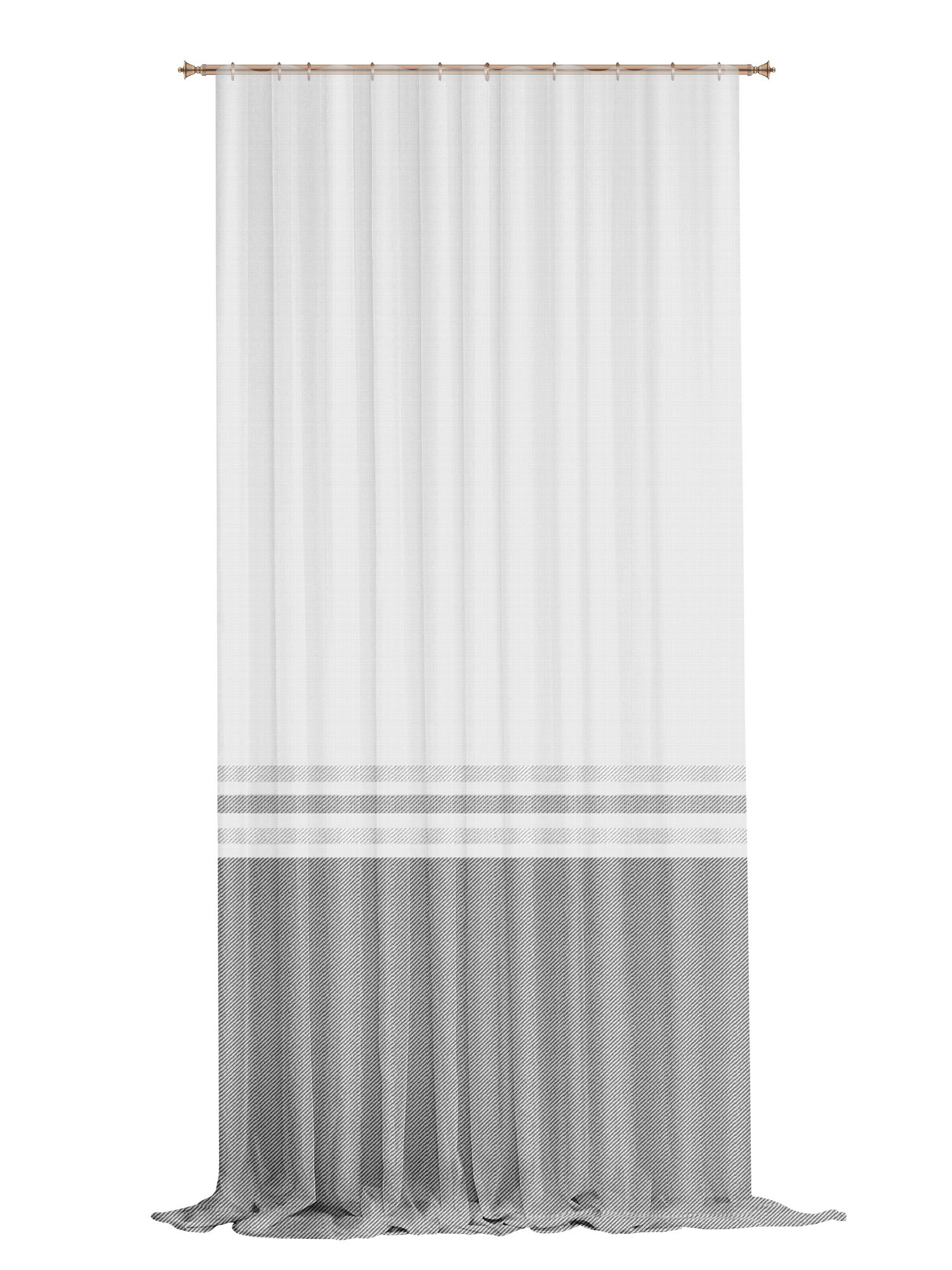 Тюль на ленте Эмилия 300x280 см цвет серый