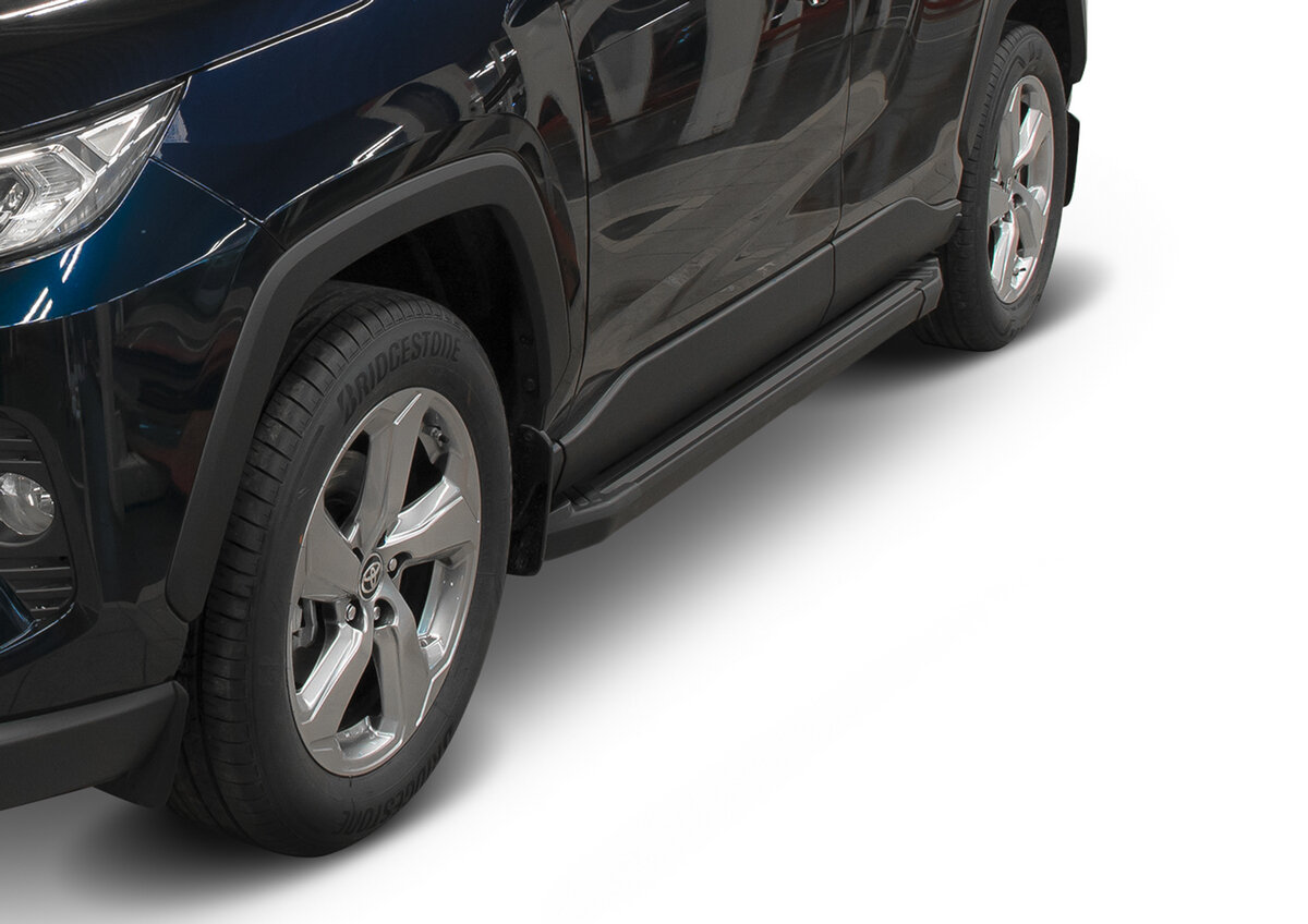 Пороги на автомобиль "Black" Rival для Toyota RAV4 XA50 2019-н. в, 180 см, 2 шт, алюминий, F180ALB.5710.1 — фото 2
