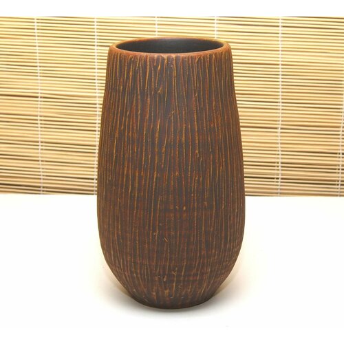 Ваза для цветов керамическая декоративная интерьерная Кориди шоколад конус h25см (76-105) красивая + Кристафлор