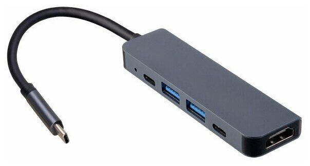 Хаб/концентратор 5 в 1 Type-C to 2x USB 30 / 1x Type-c(USB-C) / 1x PD / 1x HDMI(HDTV)