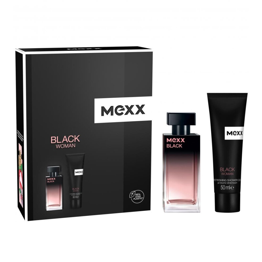 Набор парфюмерии женский MEXX BLACK Парфюмерная вода 30 мл Гель для душа 50 мл подарочный набор для женщин