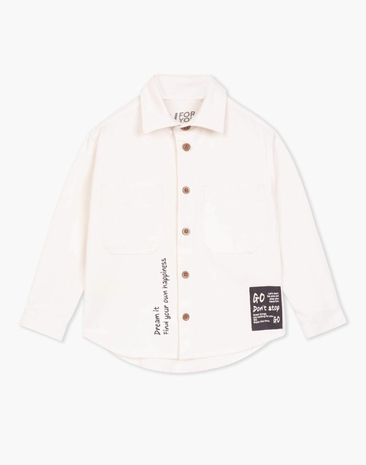 Рубашка Gloria Jeans BWT001456 молочный для мальчиков 18-24мес/92