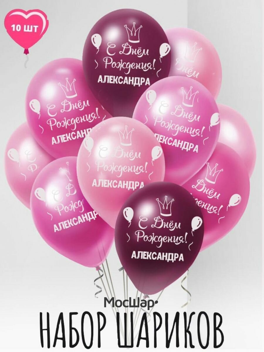 Именные воздушные шары на день рождения Александра
