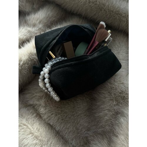 Косметичка 13х11х15 см, черный набор косметики makeup bag 21