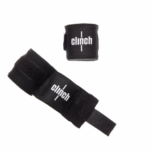 Бинты эластичные Clinch Boxing Crepe Bandage Punch черные (длина 3.5 м, черный) бинты боксерские excalibur черные 3 5 м