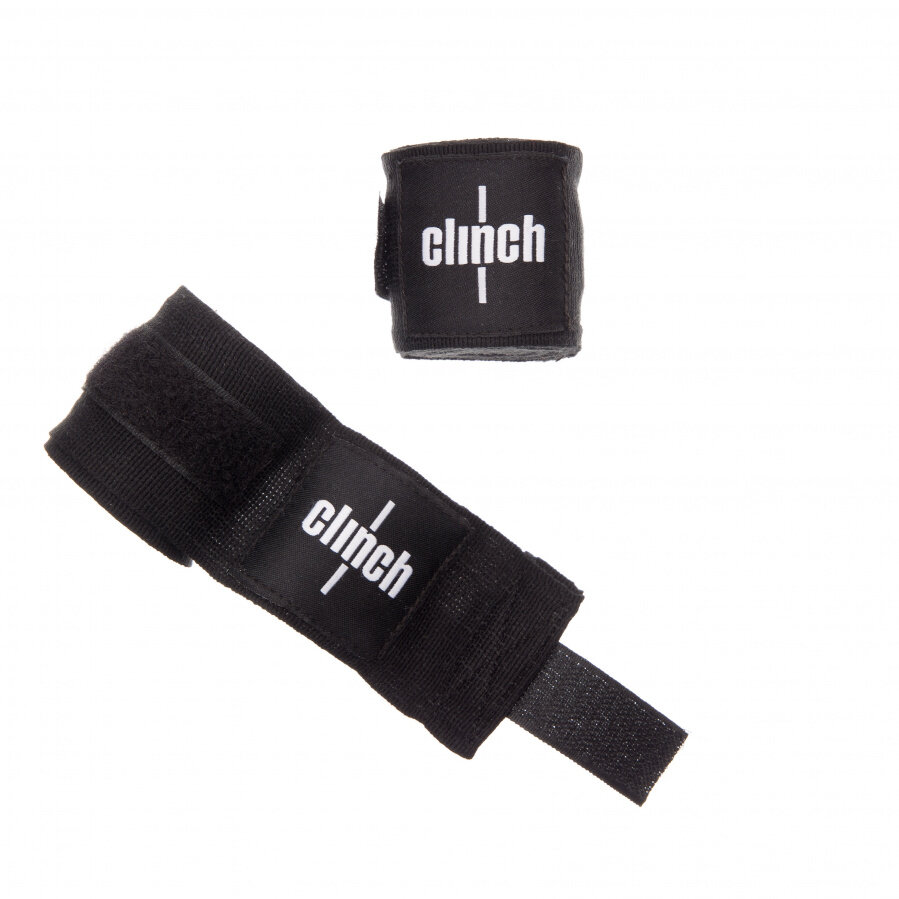 Бинты эластичные Clinch Boxing Crepe Bandage Punch черные (длина 2.55 м, черный)