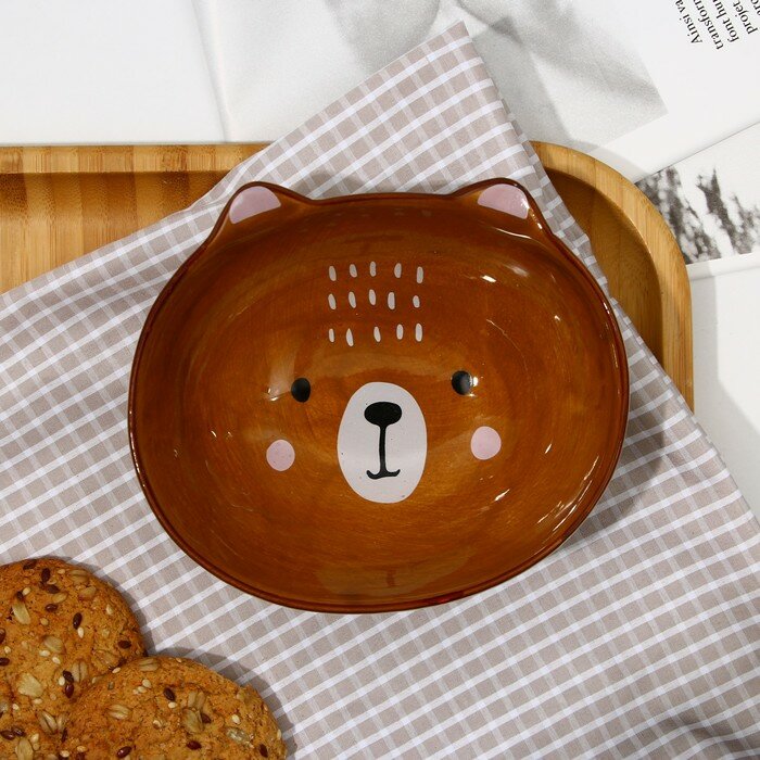 Глубокая тарелка «Медведь», 13 х 11 х 5.5 см