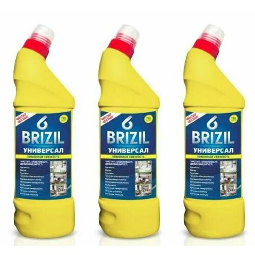 BRIZIL Гель чистящий дезинфицирующий Универсал лимонная свежесть 750г 3 шт
