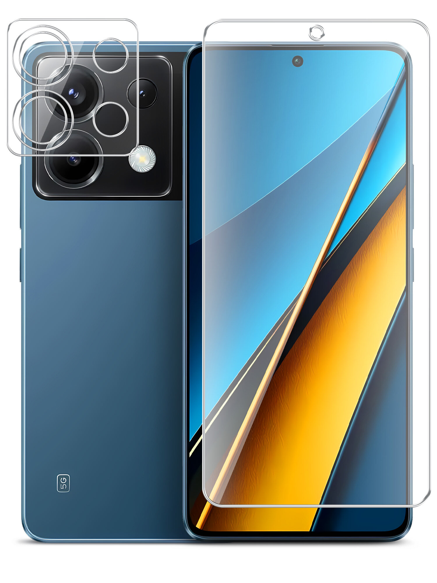 Защитное стекло для Xiaomi POCO X6 (Ксиоми поко Х6) на Экран и Камеру ...