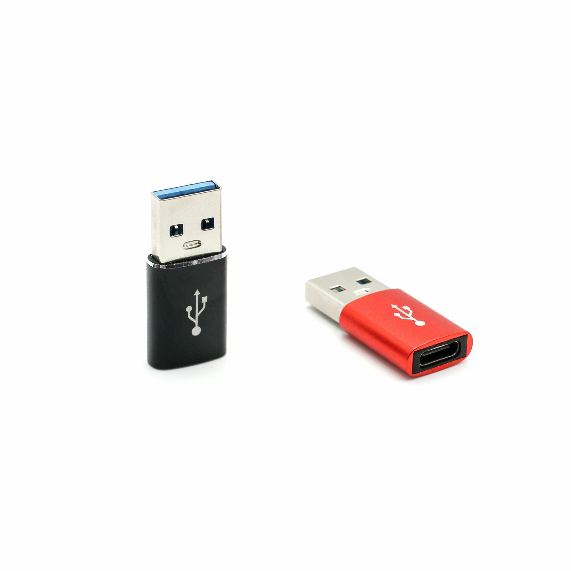 Переходник Jamme с USB 3.0 (папа/выход) на Type-C (мама/вход), Адаптер OTG Type-C для мобильных устройств, планшетов, смартфонов и компьютеров, красный