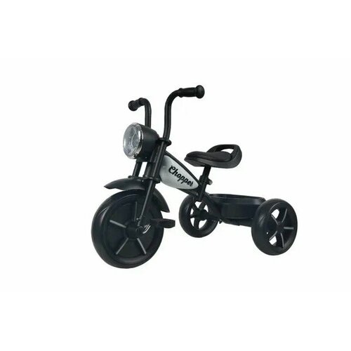 фото Трехколесный велосипед chopper ch2 с фарой без ручки, черный/белый