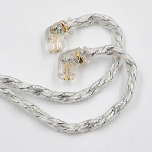 KZ Кабель для наушников 8-жильный серебристо-синий 784 ядра, C PIN