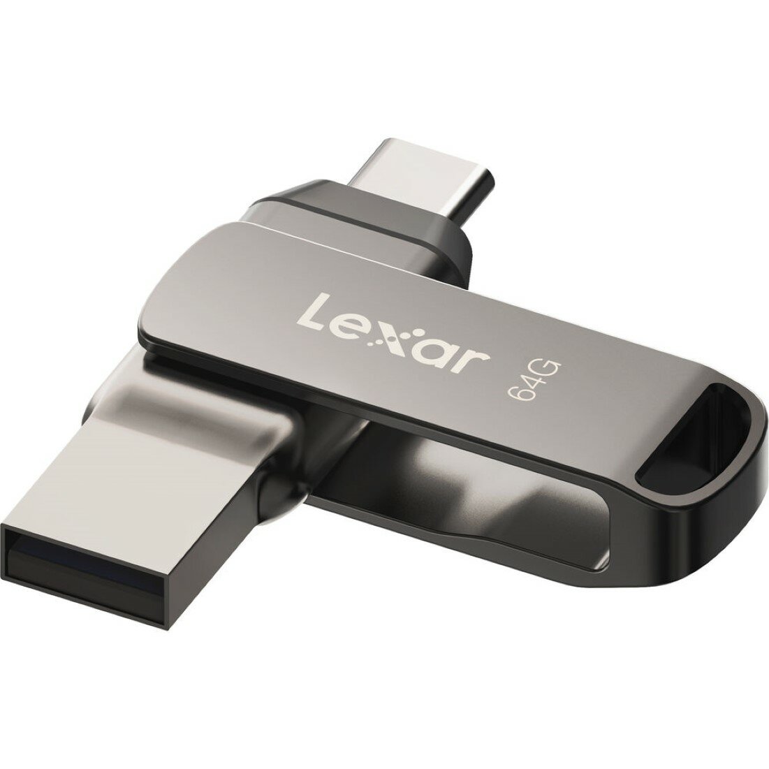 Металлический USB флеш-накопитель Lexar JumpDrive D400 Dual 64 ГБ