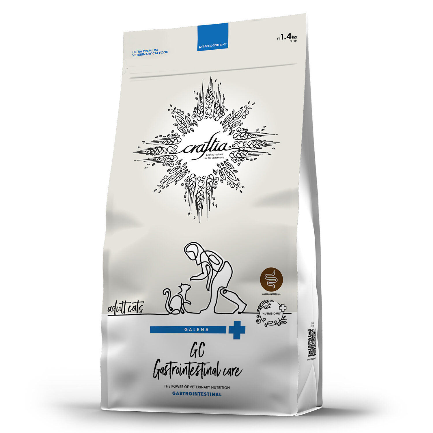 CRAFTIA GALENA CAT GASTROINTESTINAL сухой корм для кошек при заболеваниях ЖКТ 14 кг