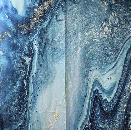 Штора с рисунком бирюзовый мрамор, в ванную комнату