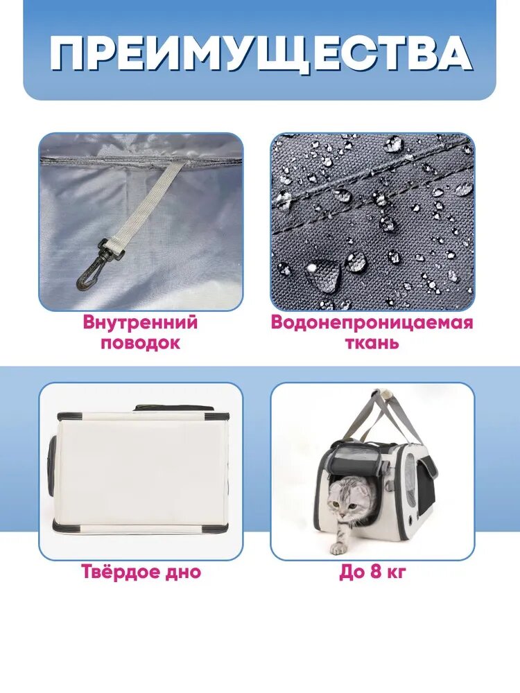 Переноска для кошек и собак мелких пород, сумка для животных — фото 1