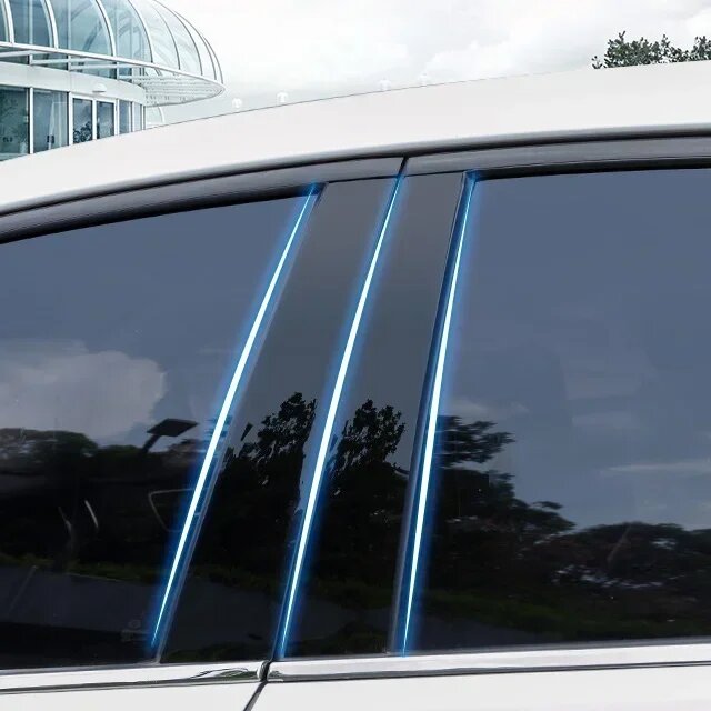 10 шт, наклейки на Автомобильные стойки для окон и дверей Mazda 6 Atenza 2014 2015 2016 2017 2018, Bright black
