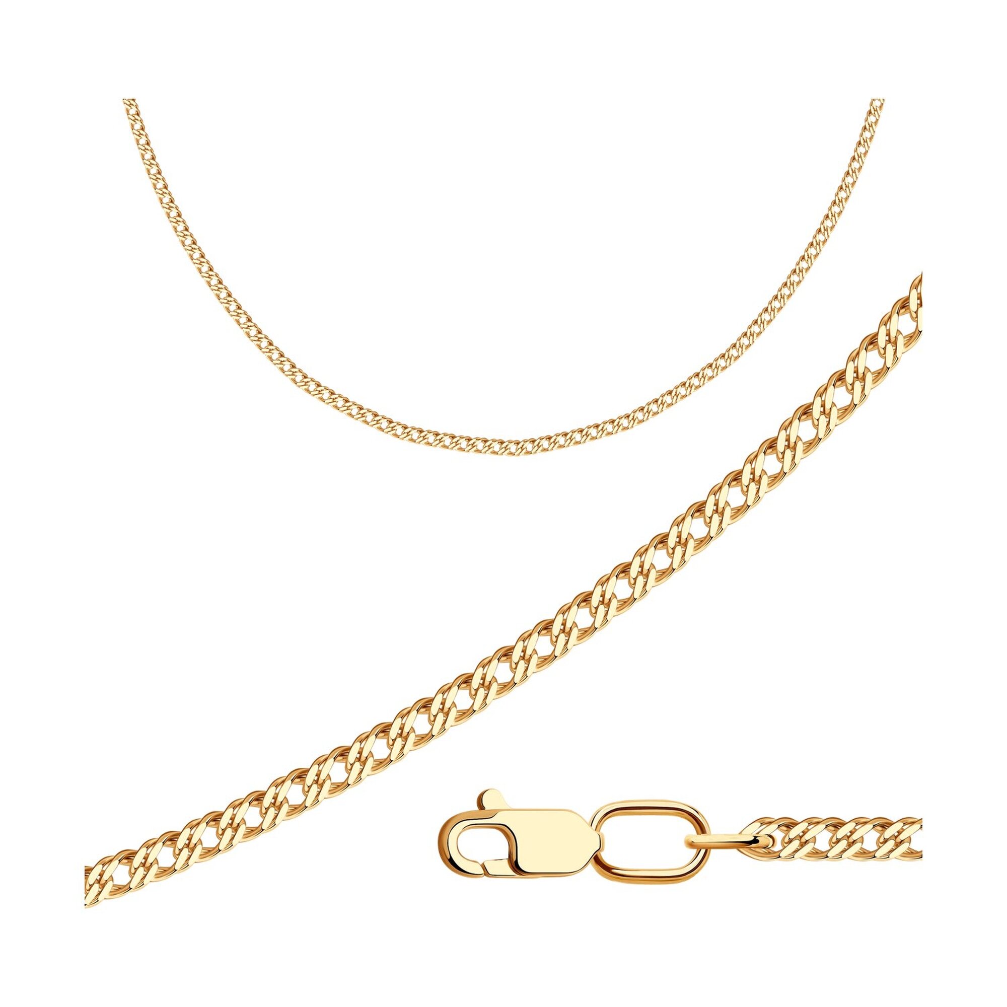 Цепь Diamant online, серебро, 925 проба, золочение