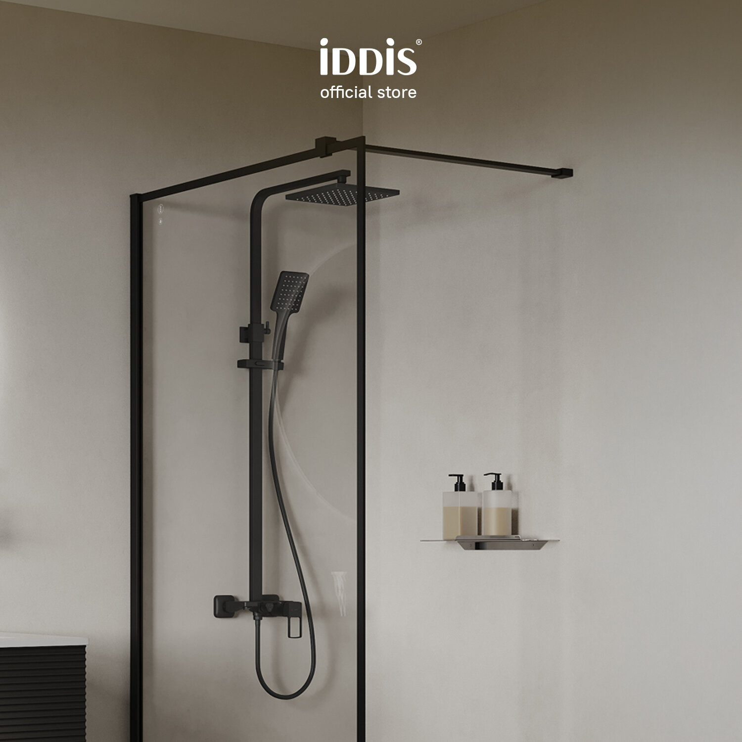Душевая система IDDIS Bild BILBL1Fi06 с тропическим душем черный