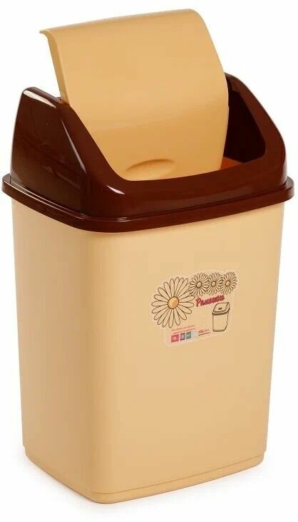 Контейнер для мусора с перекидным верхом Ромашка 5л
