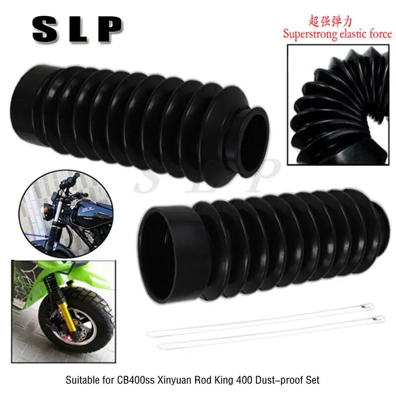Применимо к cb400sssr400 caoshangfei 250. bj250 Xinyuan 400 stick King 10-секционный амортизирующий пылезащитный сапог, black
