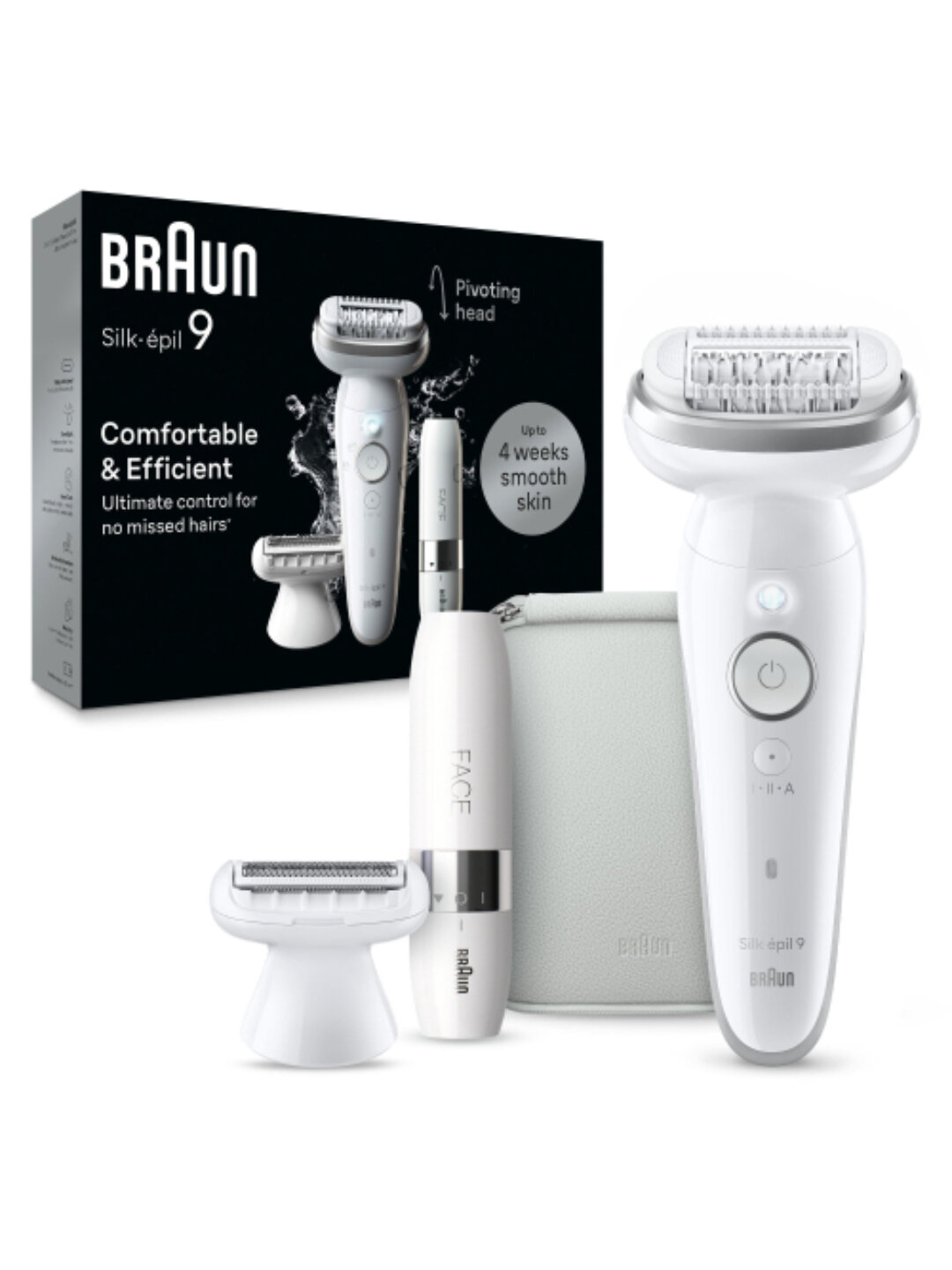 Эпилятор Braun 9341, набор для укладки MGK7490, 2 пинцета, керамика, водонепроницаемый, черный