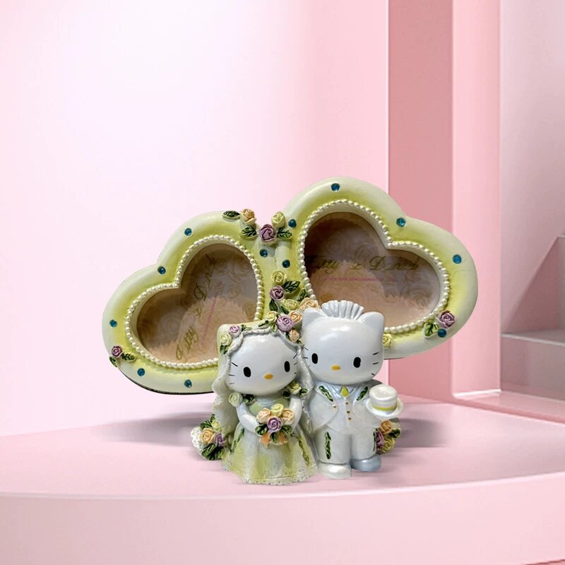 Двойное сердце Hello Kitty резиновая рамка для фото 6x4 дюйма — элегантный подарок на свадьбу или День святого
