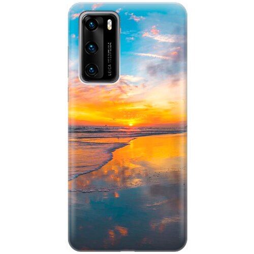 фото Re:pa накладка transparent для huawei p40 с принтом "закат на пляже"