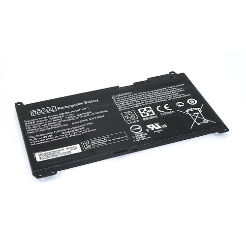 Аккумулятор RR03XL для ноутбука HP ProBook 430 G4 11.4V 3930mAh черный аккумулятор для ноутбука hp probook g4 440 430 g4 450 g4 455 g4 470 g4 chromebook 14 g4 430 g5 450 g5 470 g5 440 g5 11 4v 48wh rr03xl