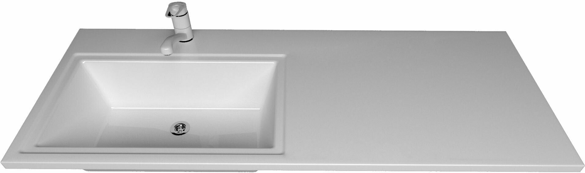 Марсал 120 - мебельная накладная раковина из литьевого мрамора левая с кронштейном. - фотография № 2