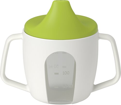 Чашка-поильник IKEA борья 200 мл белый/зеленый