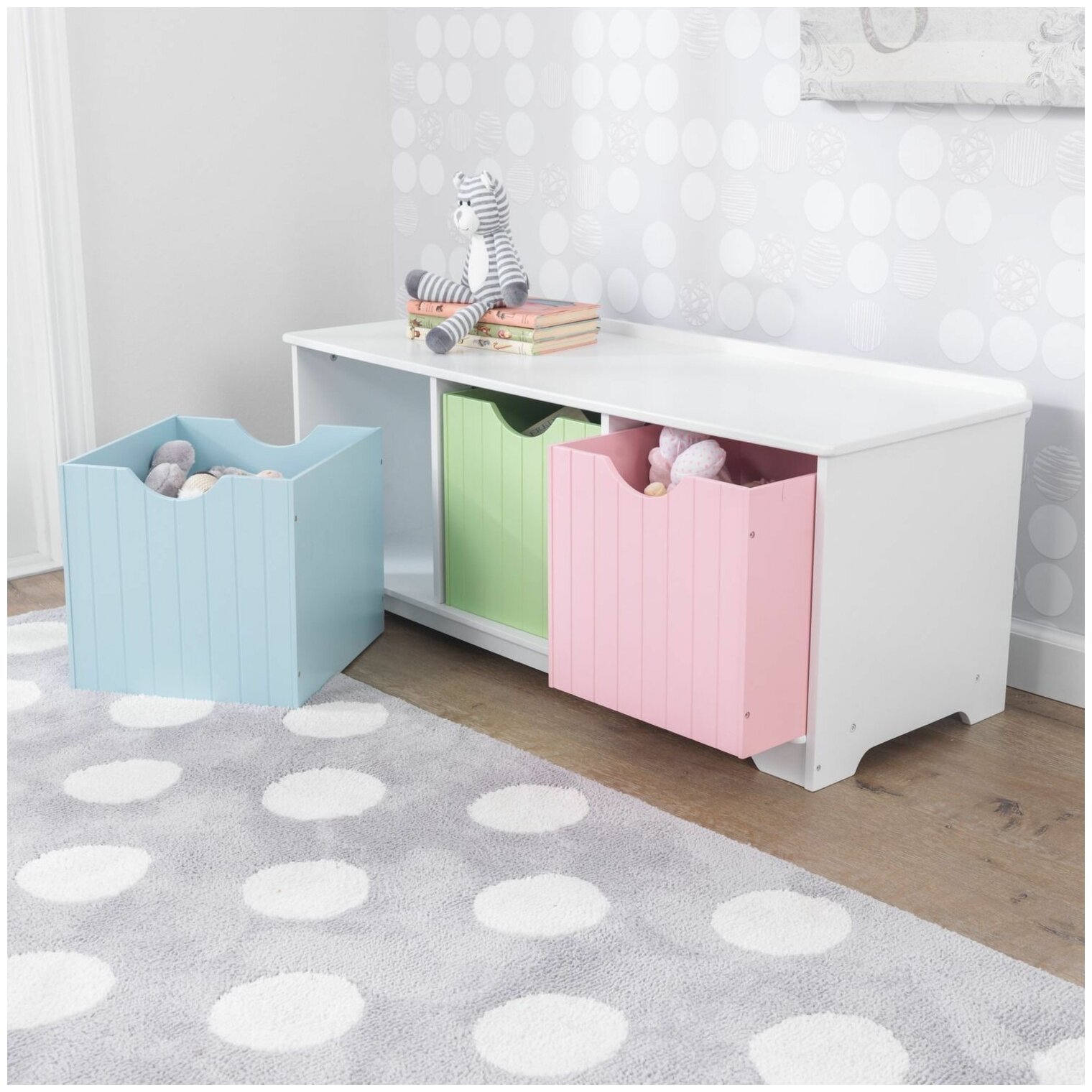 Скамья с ящичками для хранения KidKraft "Storage Bench Pastel" 14565_KE