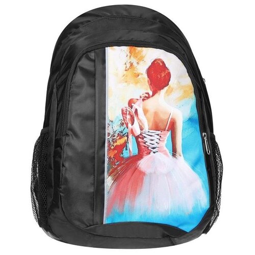 фото Рюкзак для гимнастики, ткань п/э, 49 х 31 х 17 см, цвет чёрный, 210-020 сима-ленд