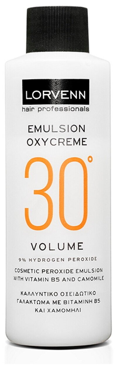 Окисляющая эмульсия 9 % LORVENN HAIR PROFESSIONALS oxycreme 30 vol 1000 мл