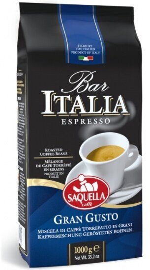 Кофе в зернах Saquella BAR ITALIA Gran Gusto 1 кг