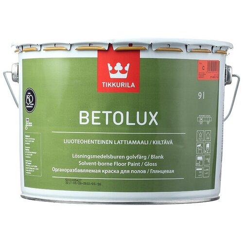 Краска Tikkurila Betolux Floor для полов бесцветная глянцевая база C 9 л