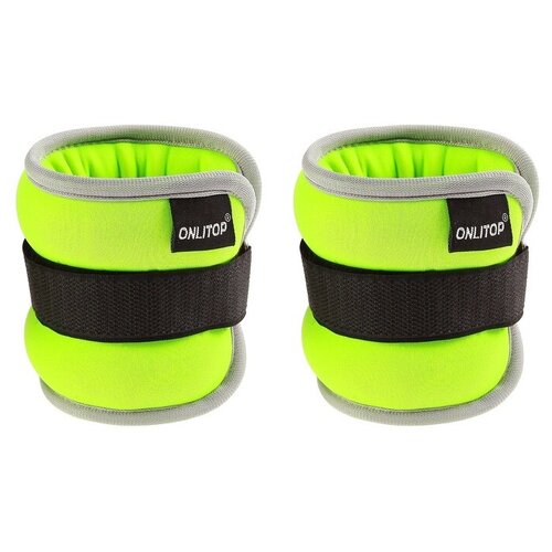 фото Утяжелитель неопреновый onlitop 1 кг (вес пары 2 кг), салатовый