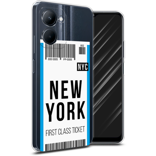 Силиконовый чехол на Realme C33 / Реалми С33 Билет в Нью-Йорк, прозрачный силиконовый чехол на realme c55 реалми c55 билет в нью йорк прозрачный